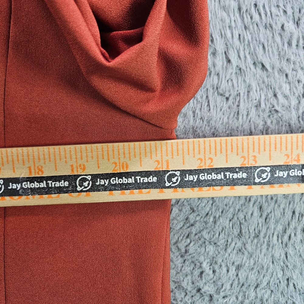 Skies Are Blue Ruched Sleeve Blazer Burnt Orange Polka Dot Lining Womens XL - Picture 7 of 9